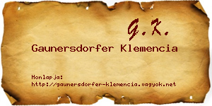 Gaunersdorfer Klemencia névjegykártya